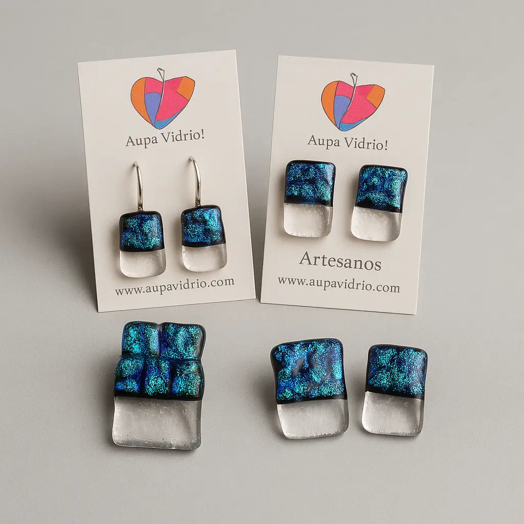 Pendientes de vidrio fundido